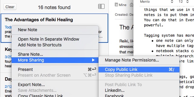 create weblink in evernote for mac