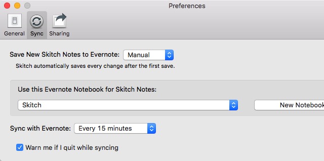 Evernote X 02 - Skitch Preferences