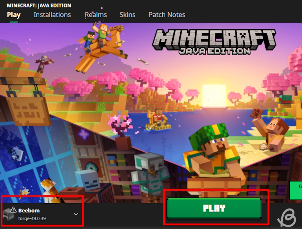 Select the modded profile and click on Play