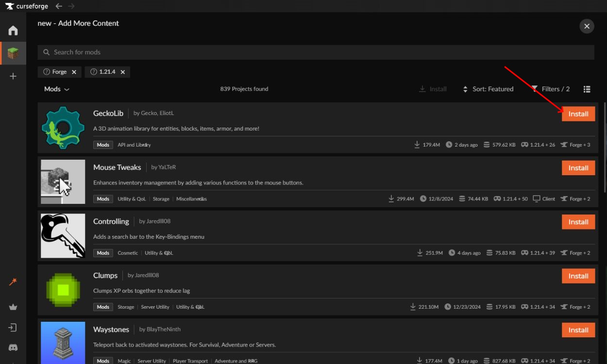 Minecraft Curseforge Add Mods