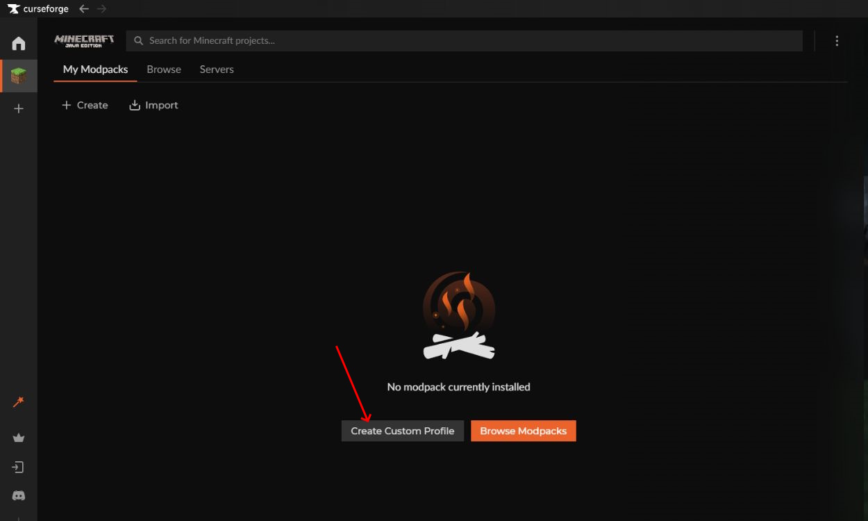 Minecraft Curseforge Custom Profile