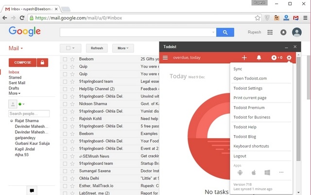 Todoist for Gmail extension