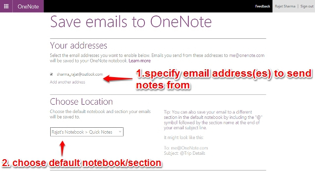 Changing the email address on my microsoft onenote account