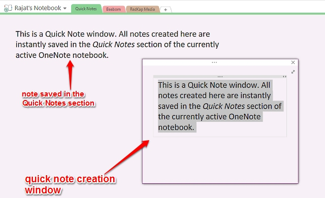 onenote quick notes 2