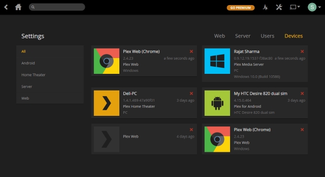 plex streaming settings