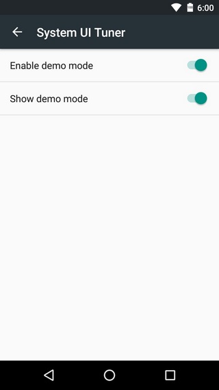 Android 6.0 Marshmallow demo mode
