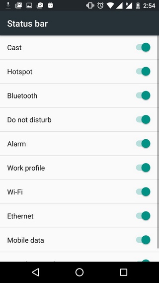 Android 6.0 Marshmallow status bar