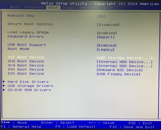 BIOS Boot options