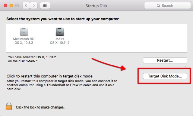 target disk mode mac usb c