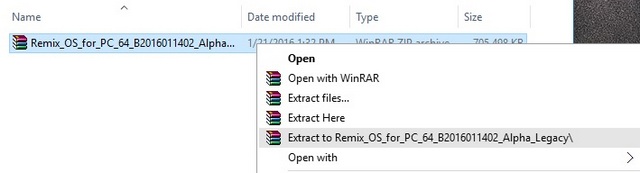 Remix OS download extract