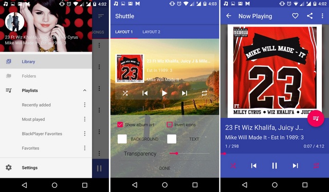 Shuttle Music Player Android app