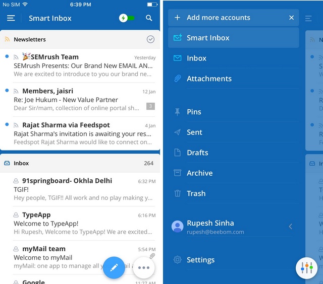 Spark email iOS app