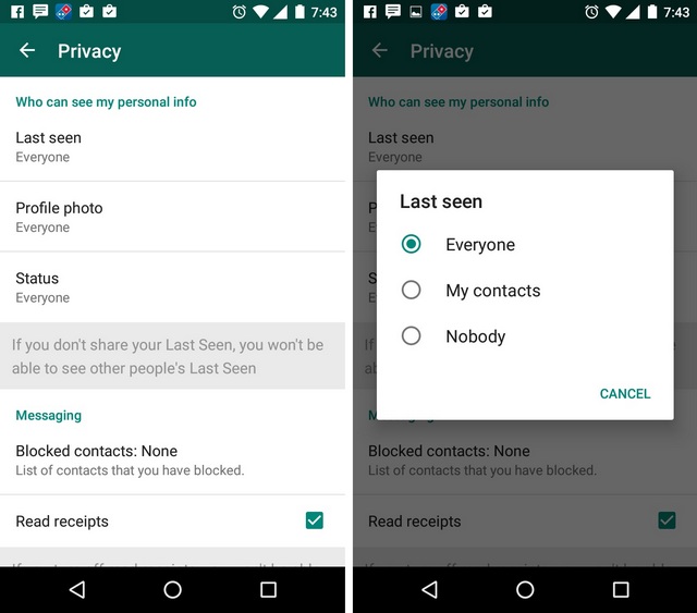 WhatsApp Tricks Hide last seen