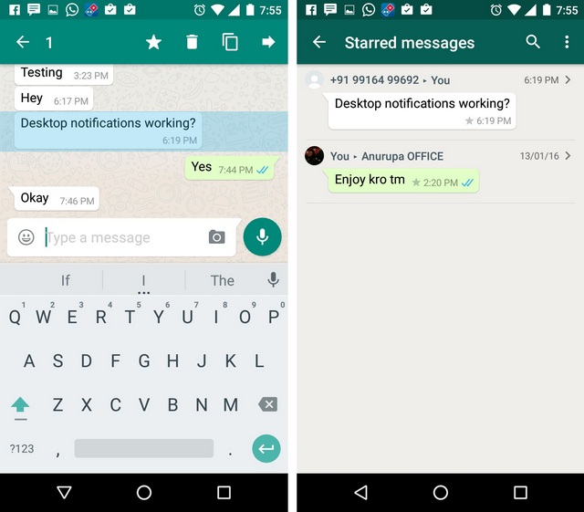 WhatsApp Tricks star messages