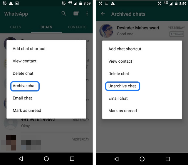 WhatsApp tricks Archive chats 1