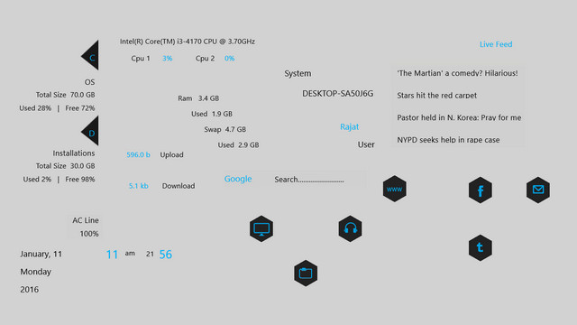 simple circles rainmeter skins windows 10