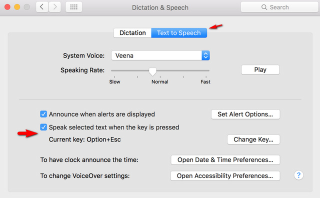 macosx texttospeech