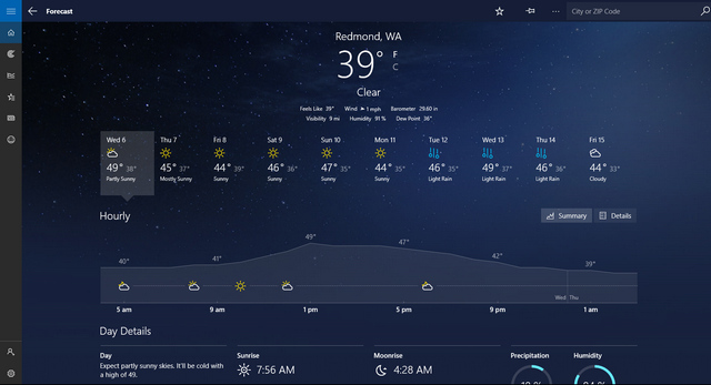 weather in kiosk mode