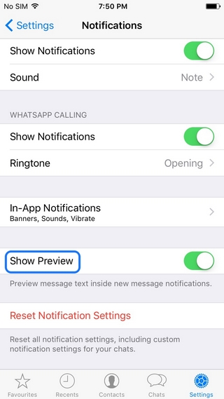 whatsapp tricks disable preview iphone