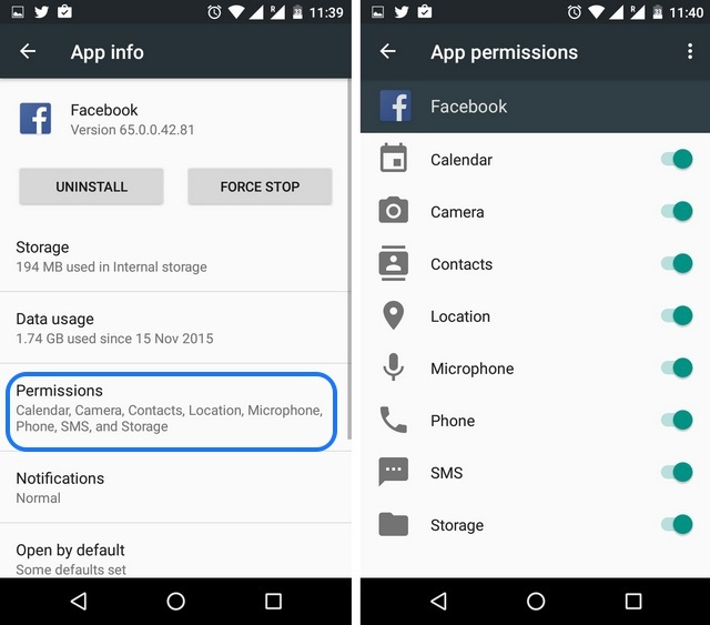 Android security tips app permissions