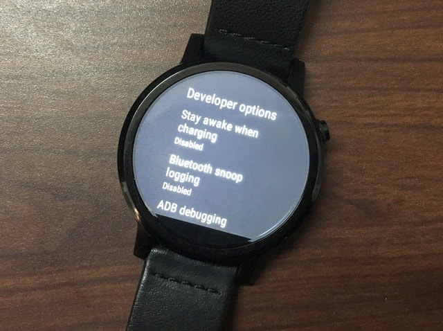 Moto 360 Developer Options