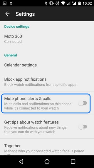 Moto 360 mute phone