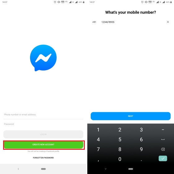 Use Facebook Messenger withou Facebook Account