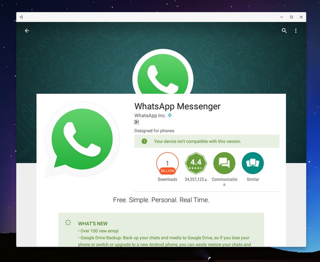 WhatsApp Play Store Remix OS