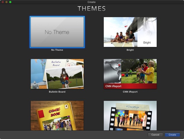 imovie - movie themes