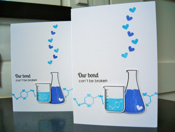 science beaker geeky valentines day card