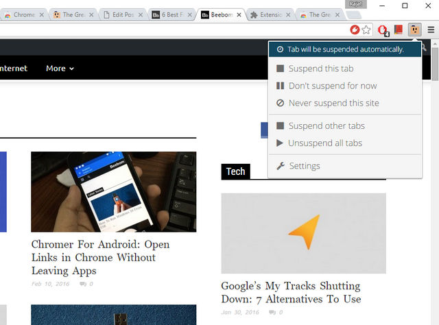 chrome extension for tab suspender