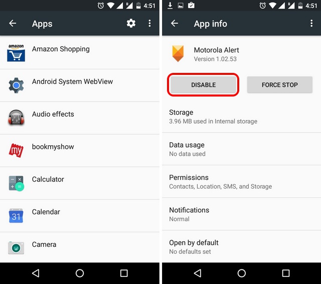 Android App Settings