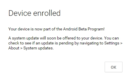 Android Beta Program enroll