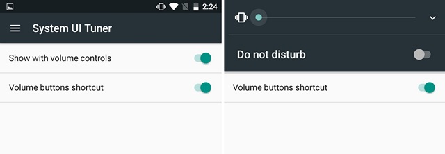Android N Do not disturb volume buttons