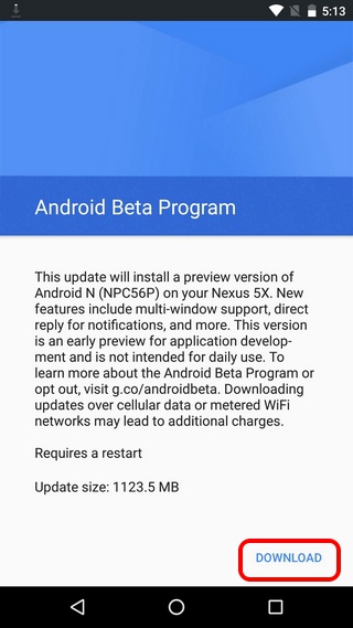 Android N Preview Download