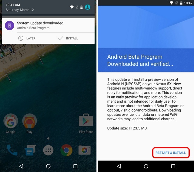 Android N Vorschau installieren