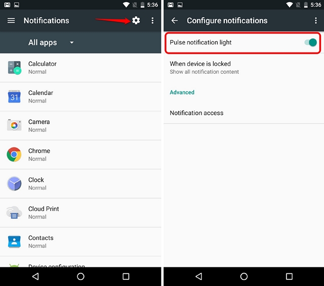 Android N Tricks enable LED notification