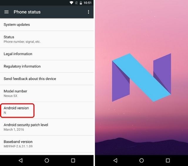 Android N auf dem Nexus 5X