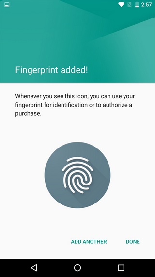 Android Fingerabdruck hinzugefügt