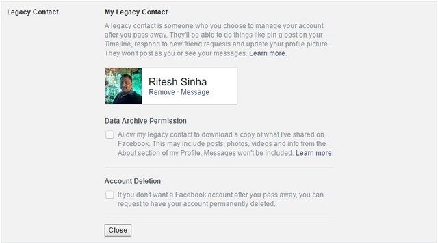 Facebook Legacy Contact