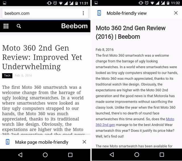 Reader Mode Chrome Android