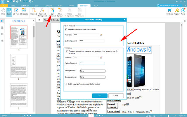 wondershare pdfelement password