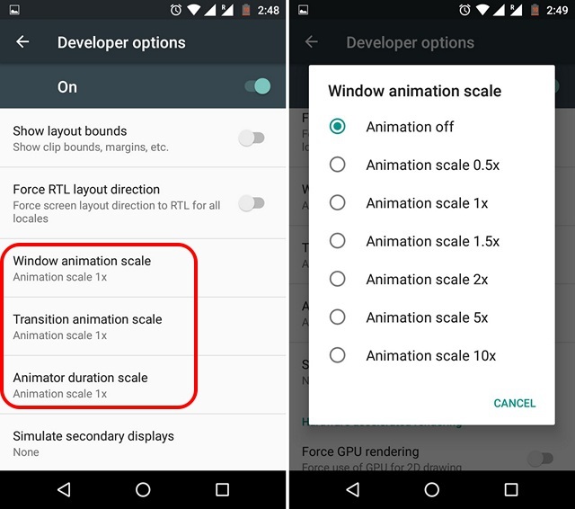 android pie disable home screen animation