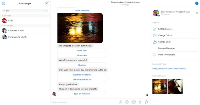 Facebook Messenger Bots web