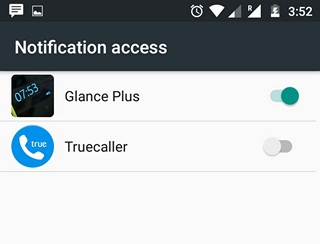 Glance Plus notification access
