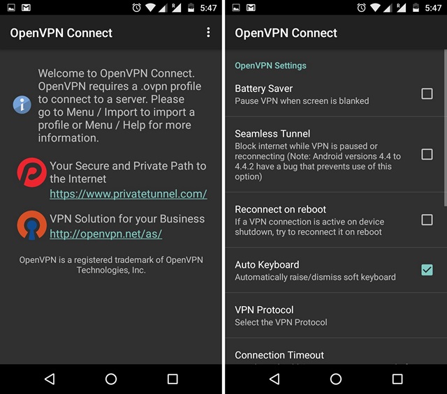 OpenVPN Connect App
