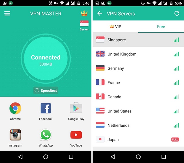 VPN Master Android app