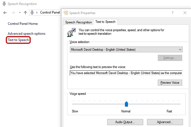 Windows 10 Text to Speech