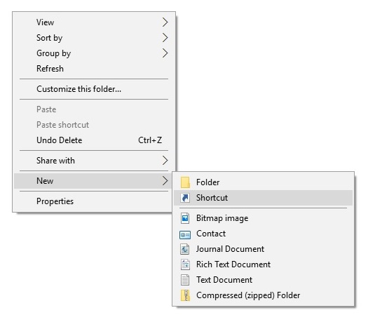 Windows 10 new shortcut