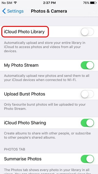 iPhone backup photos to iCloud